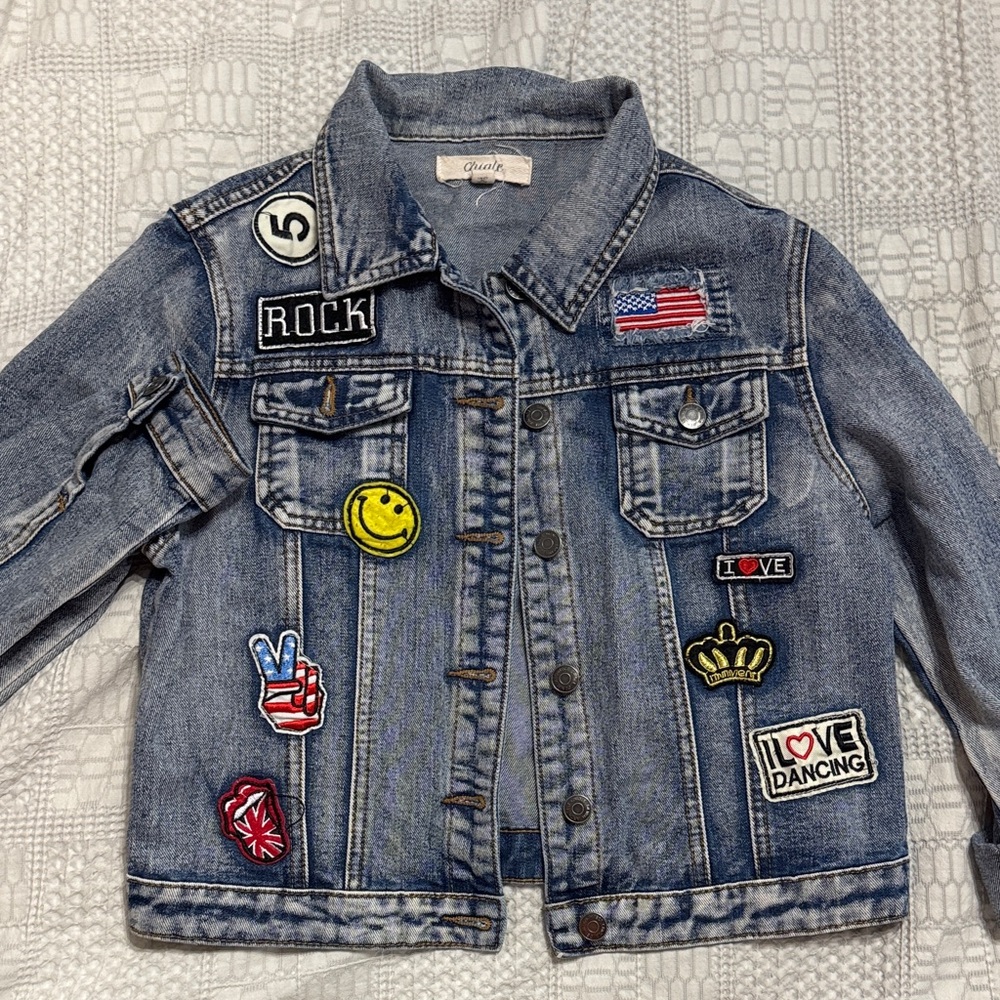 Stylish Kids Denim Jacket with Fun Patches